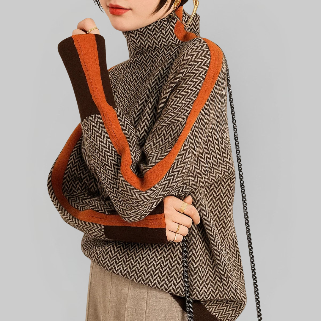 Martine | Textured High-Neck Jumper