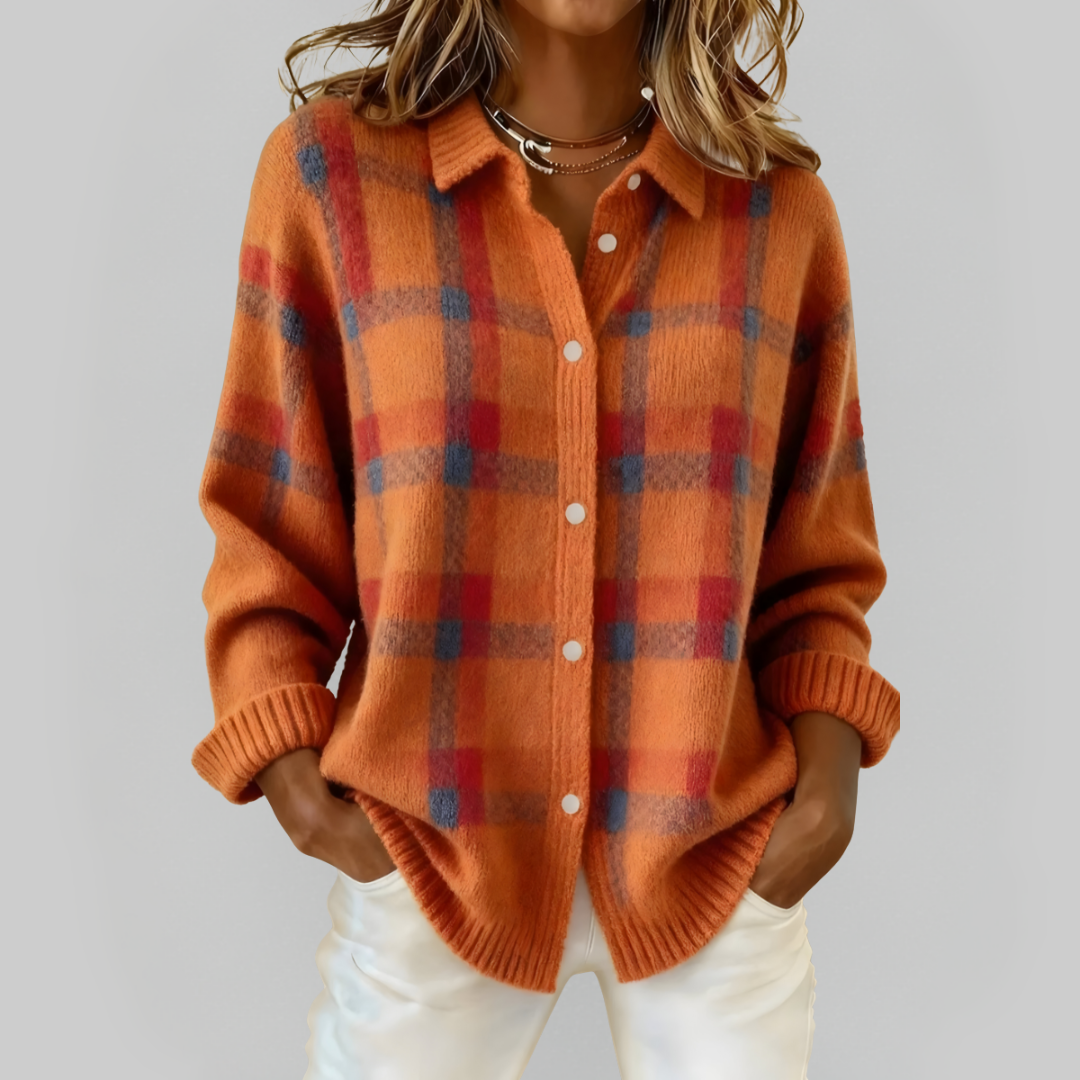 Rowan | Elegant Check Cardigan