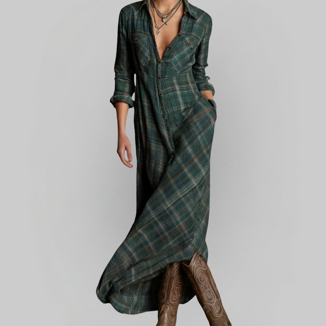 Elodie | Classic Check Winter Dress