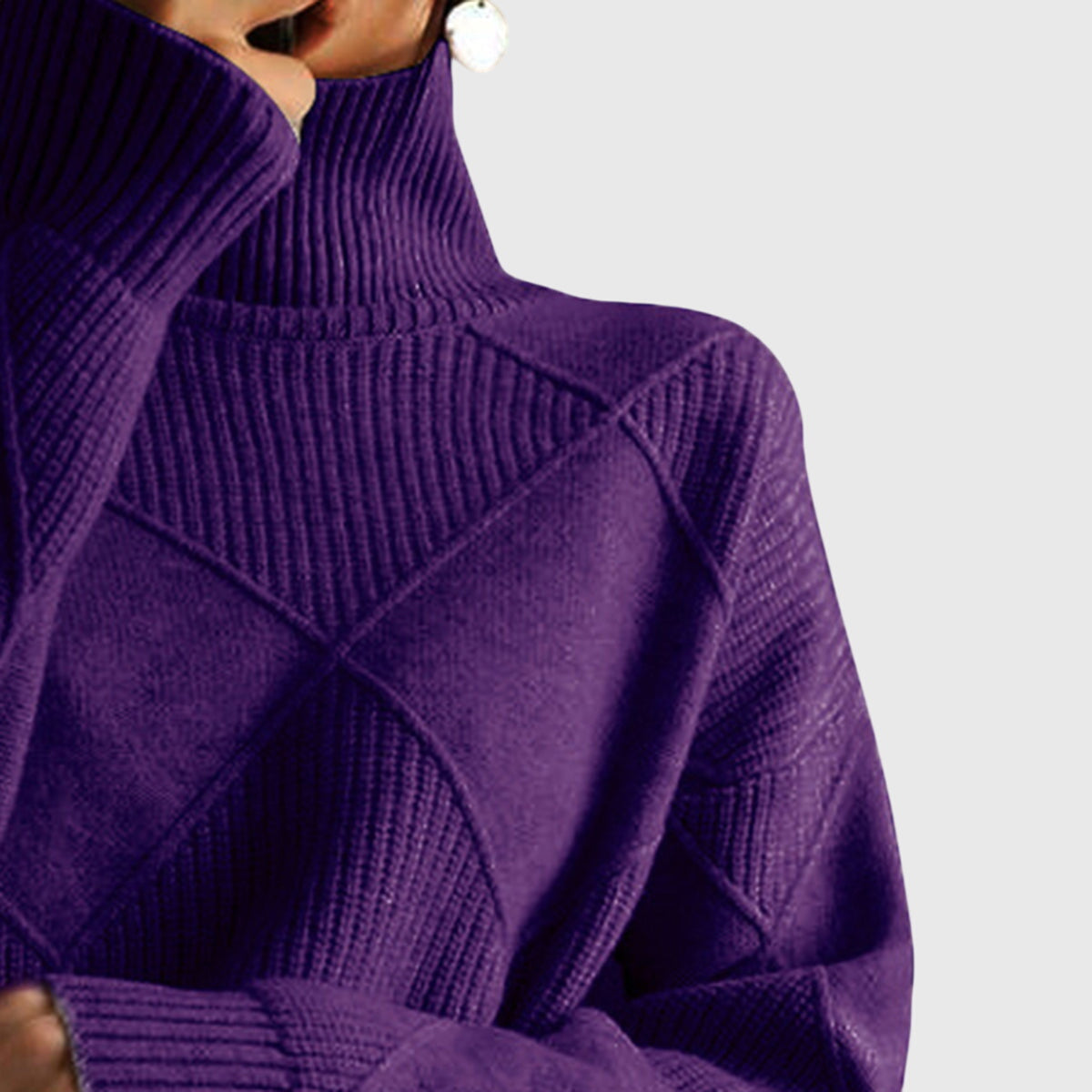 Brittany | Cosy Geometric Turtleneck
