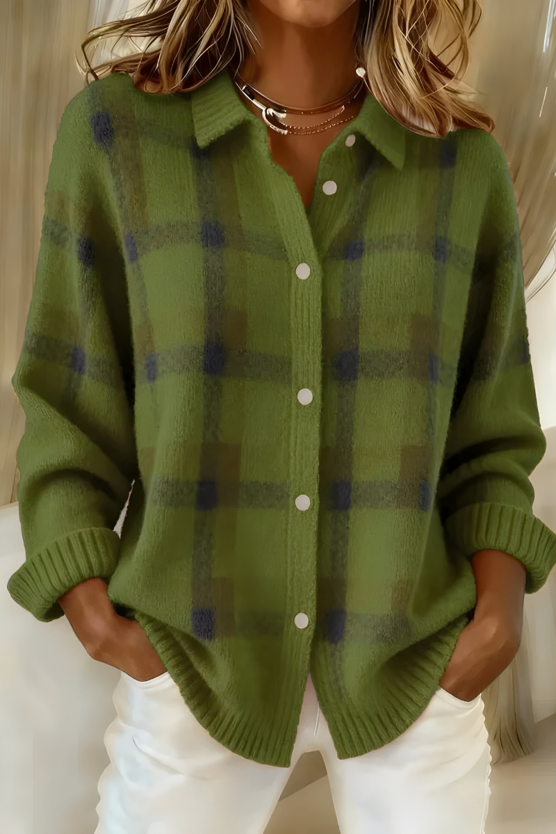 Rowan | Elegant Check Cardigan