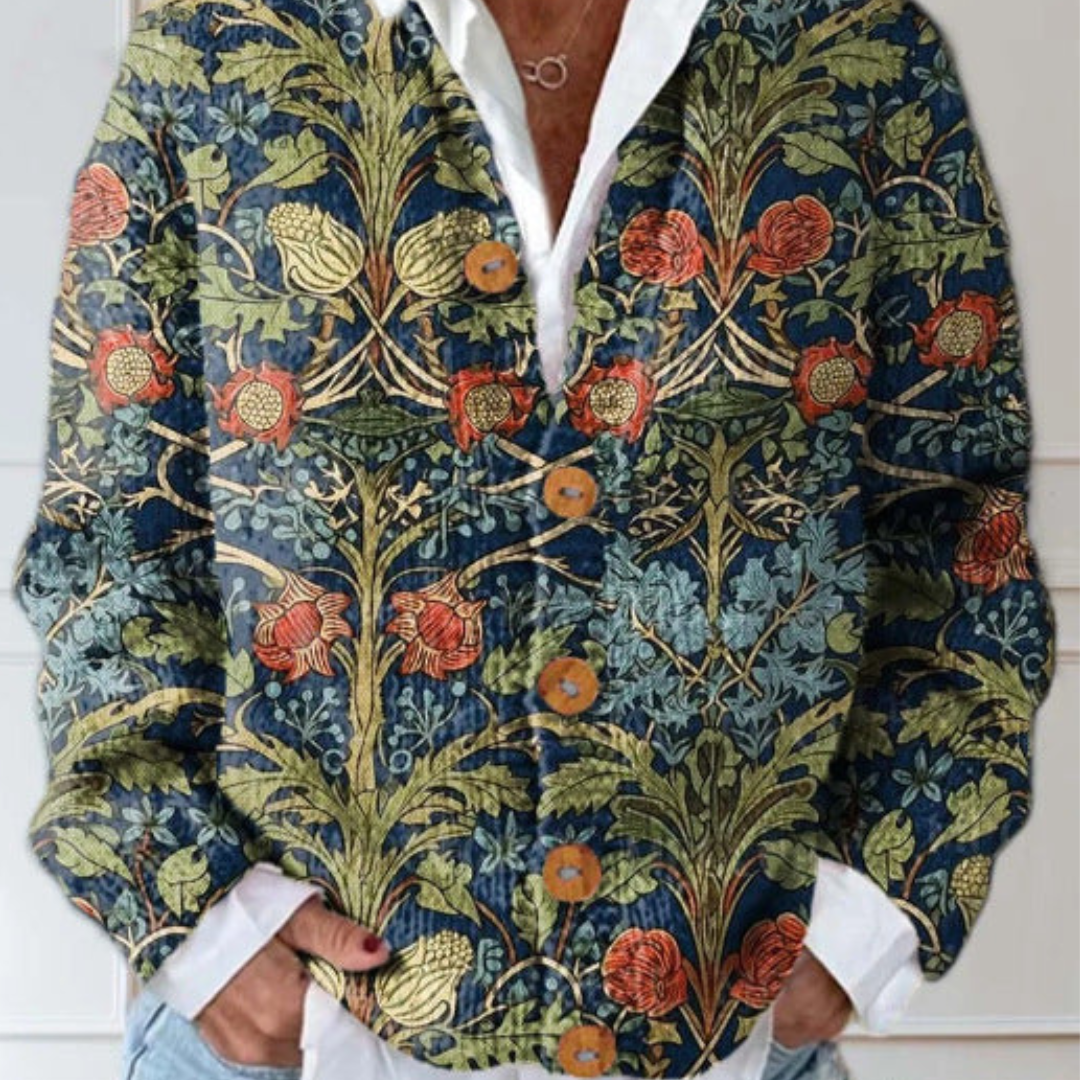 Flora | Warm Botanical Cardigan