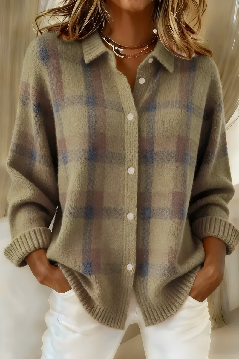 Rowan | Elegant Check Cardigan