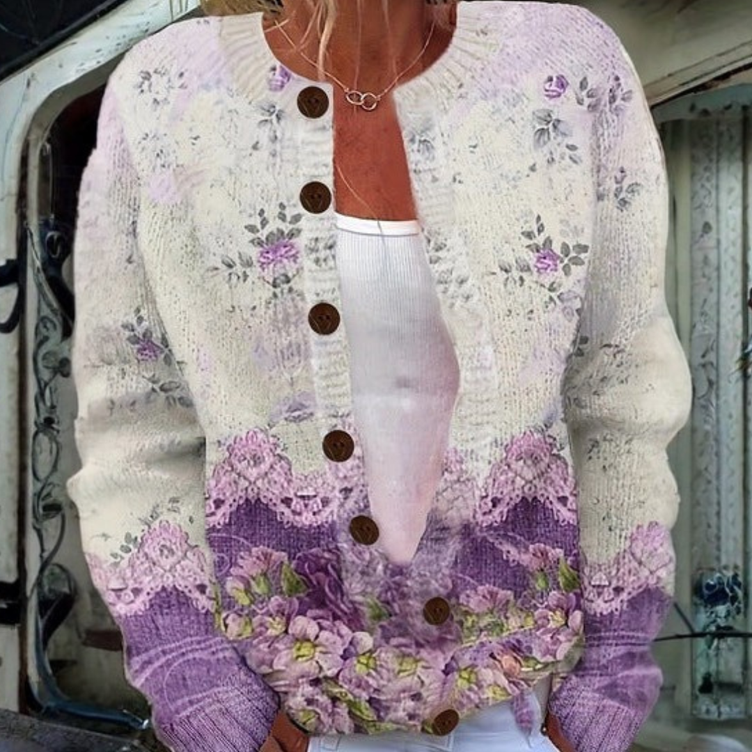 Flora | Warm Botanical Cardigan