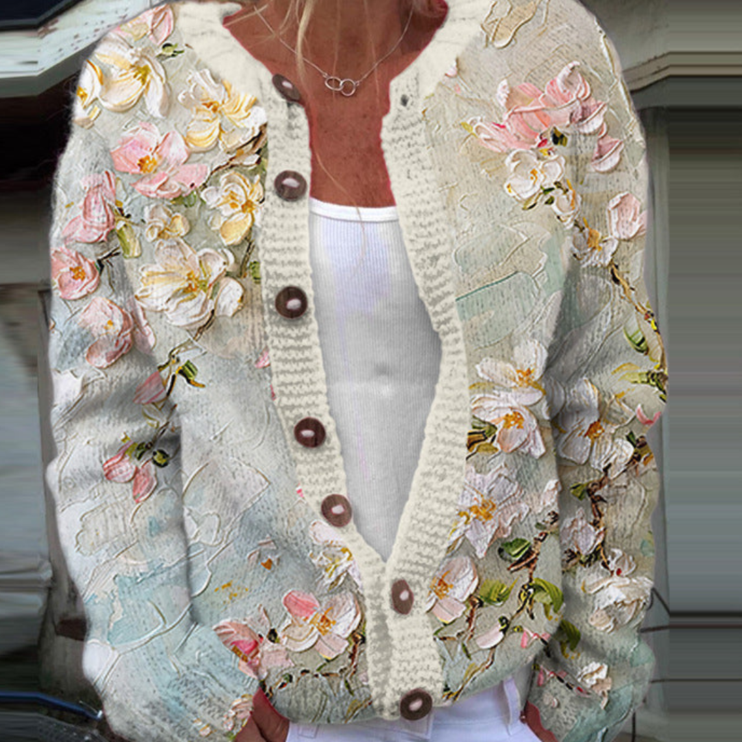 Flora | Warm Botanical Cardigan