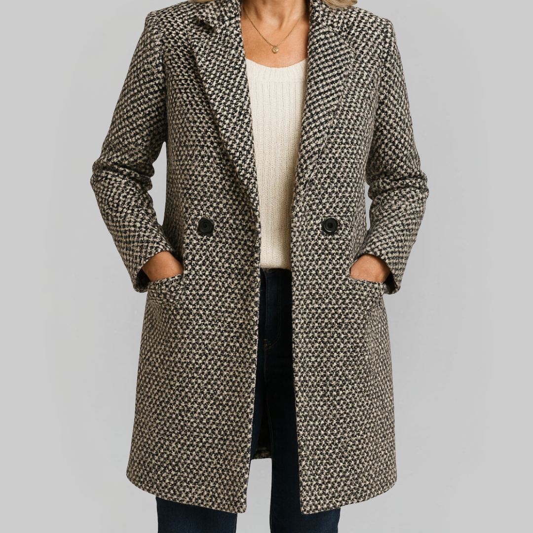 Edith | Warm-Lined Herringbone Coat