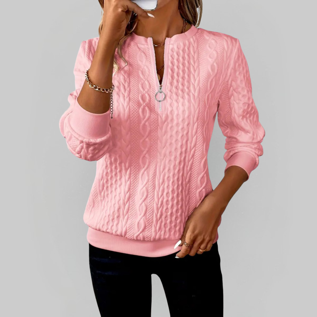 Sierra | Zip Cable Knit Sweater