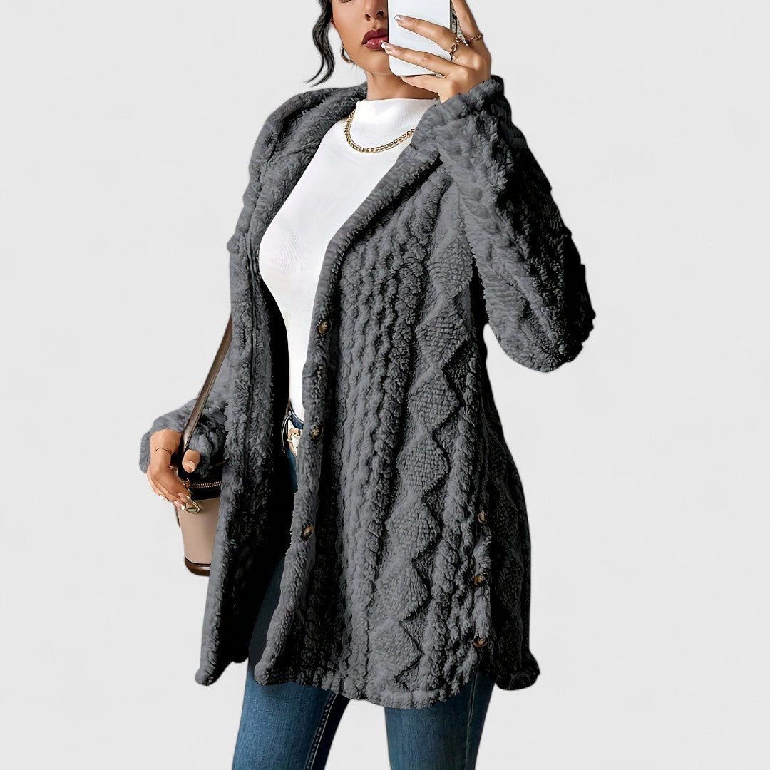 Elise - Plush Hooded Cardigan