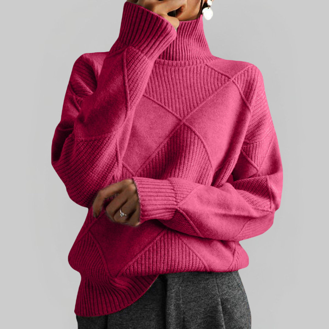 Brittany | Cosy Geometric Turtleneck
