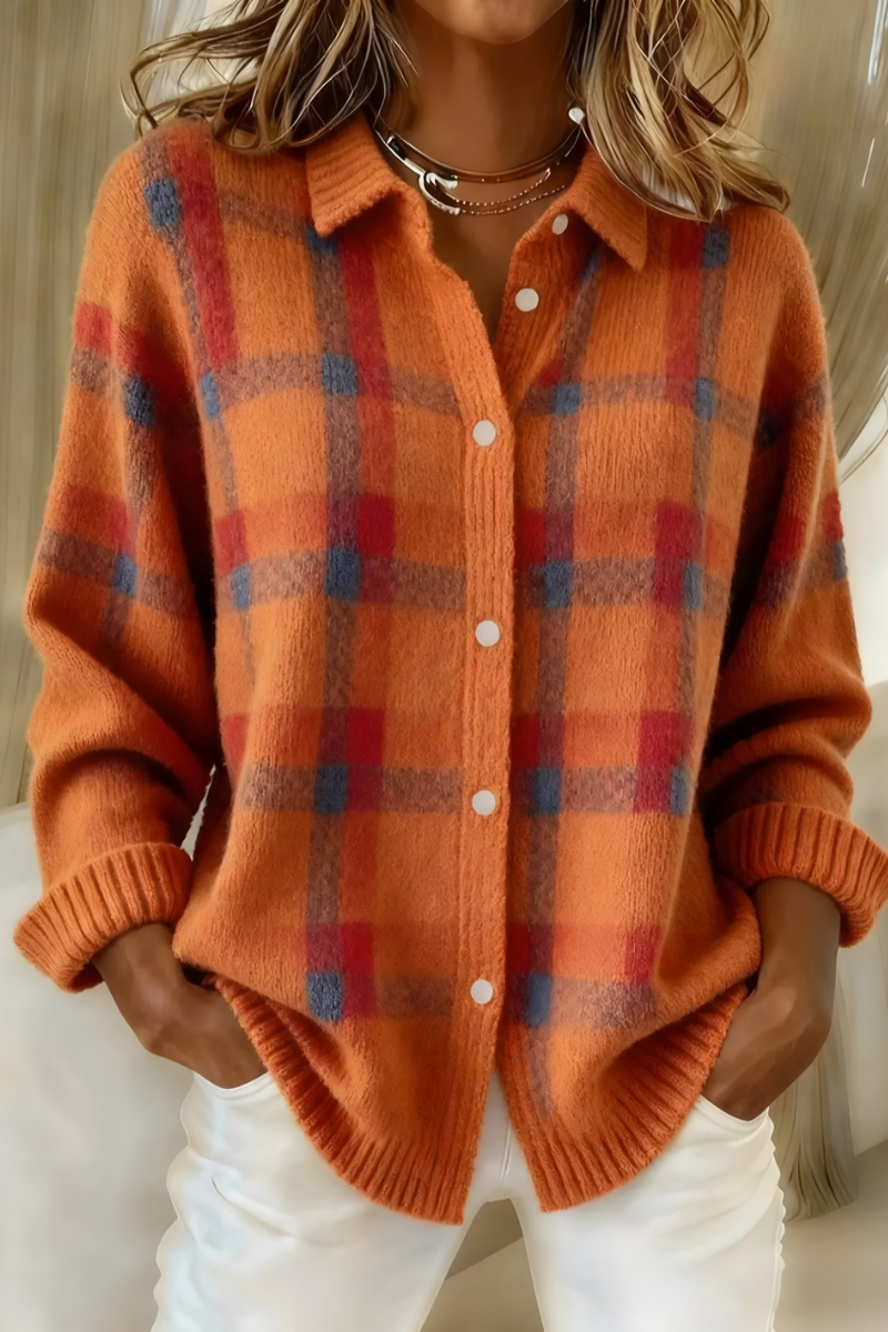 Rowan | Elegant Check Cardigan