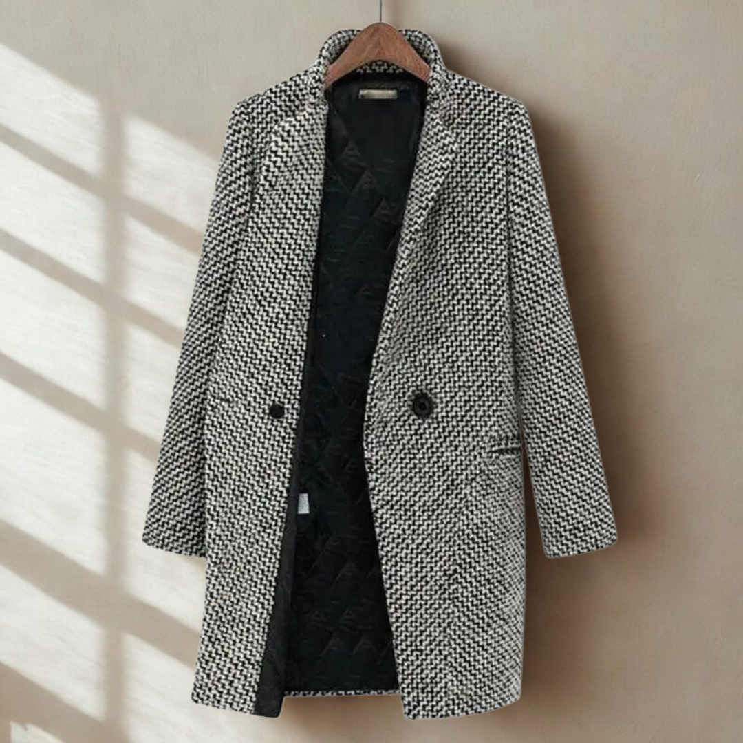 Edith | Warm-Lined Herringbone Coat