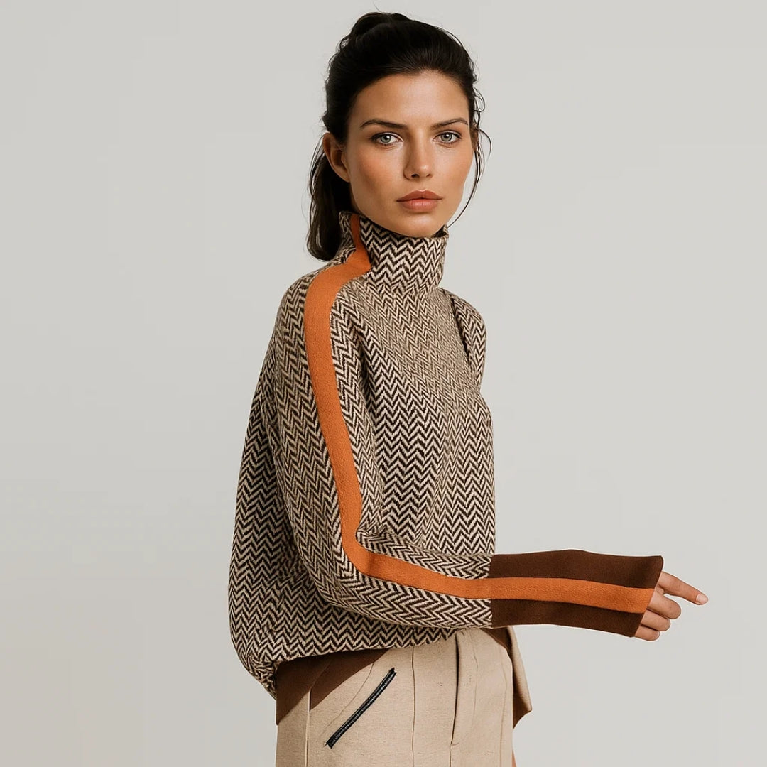 Martine | Textured High-Neck Jumper
