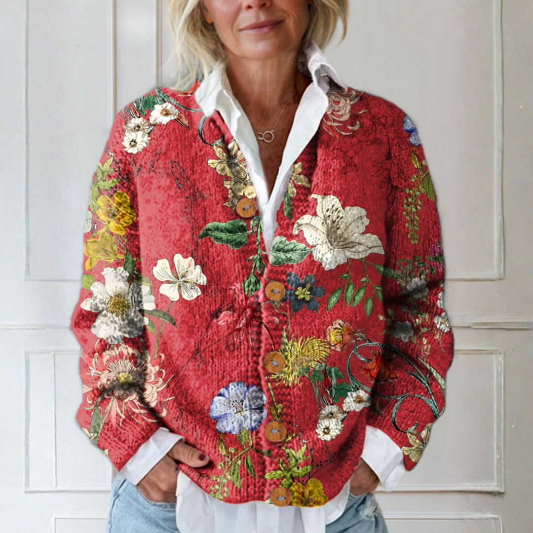 Flora | Warm Botanical Cardigan