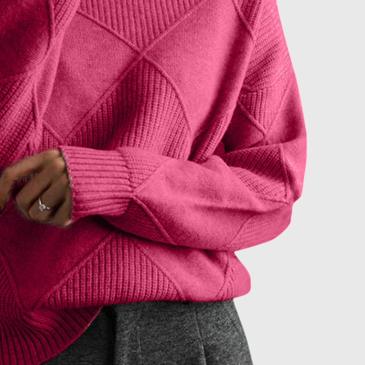 Brittany | Cosy Geometric Turtleneck