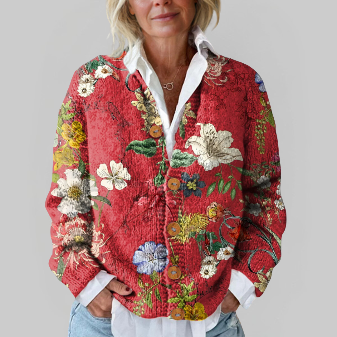 Flora | Warm Botanical Cardigan