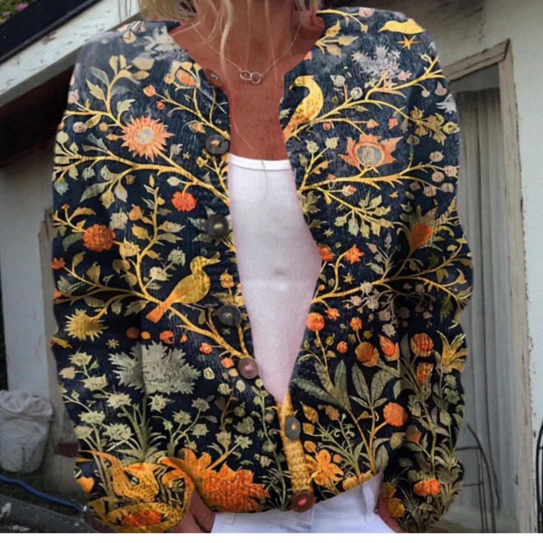 Flora | Warm Botanical Cardigan