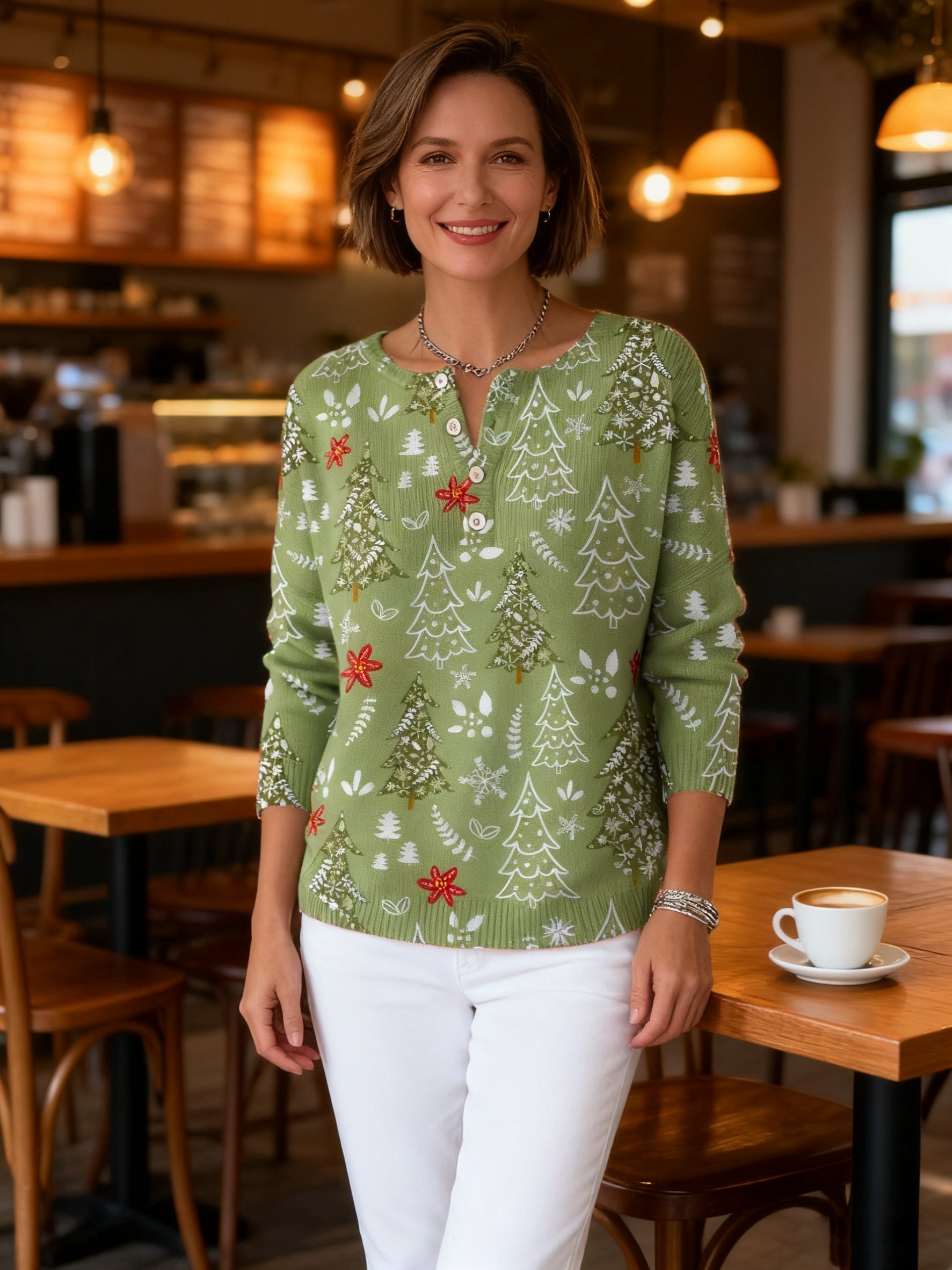 Edith | Christmas Jumper with Buttons