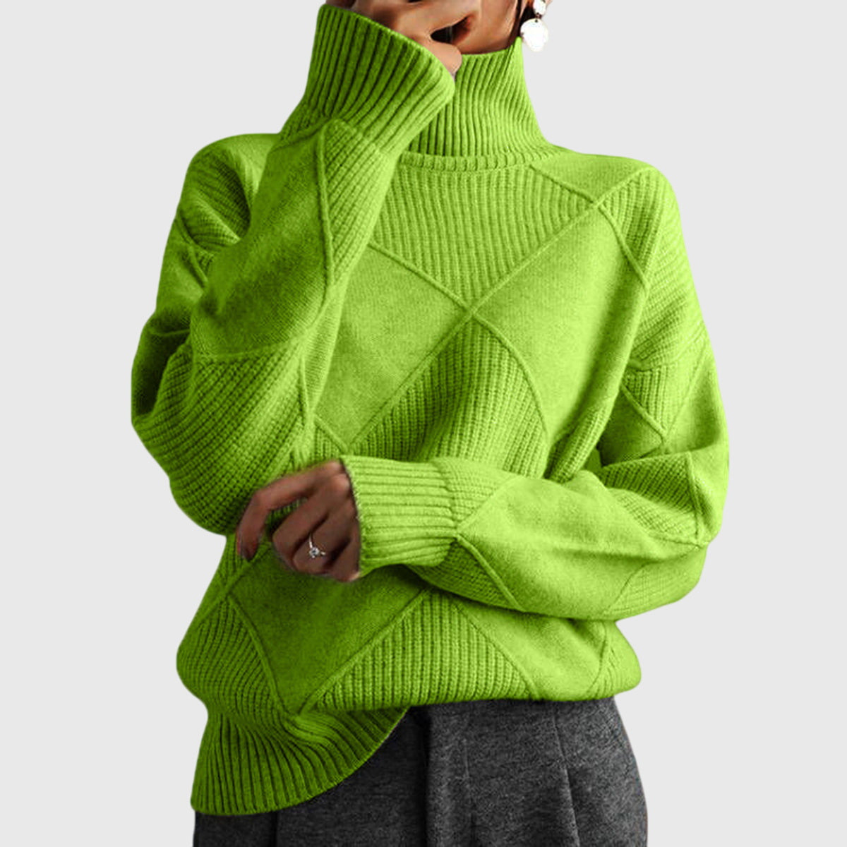 Brittany | Cosy Geometric Turtleneck