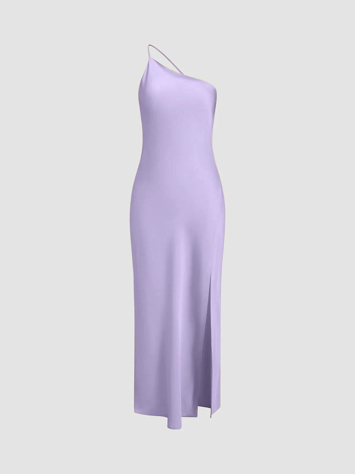 Open-Back Slit Maxi Wedding Guest Dress