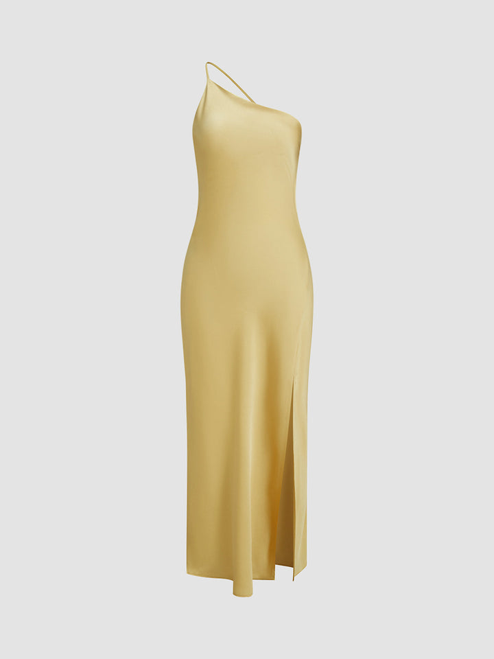 Open-Back Slit Maxi Wedding Guest Dress
