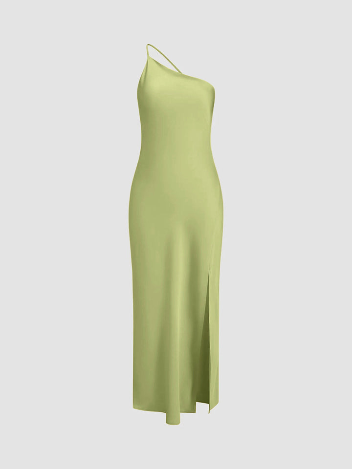 Open-Back Slit Maxi Wedding Guest Dress