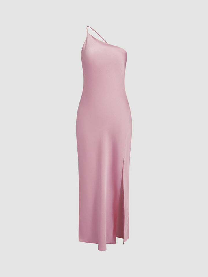 Open-Back Slit Maxi Wedding Guest Dress