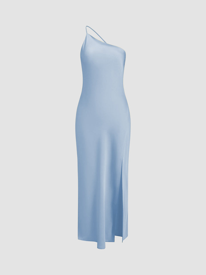 Open-Back Slit Maxi Wedding Guest Dress