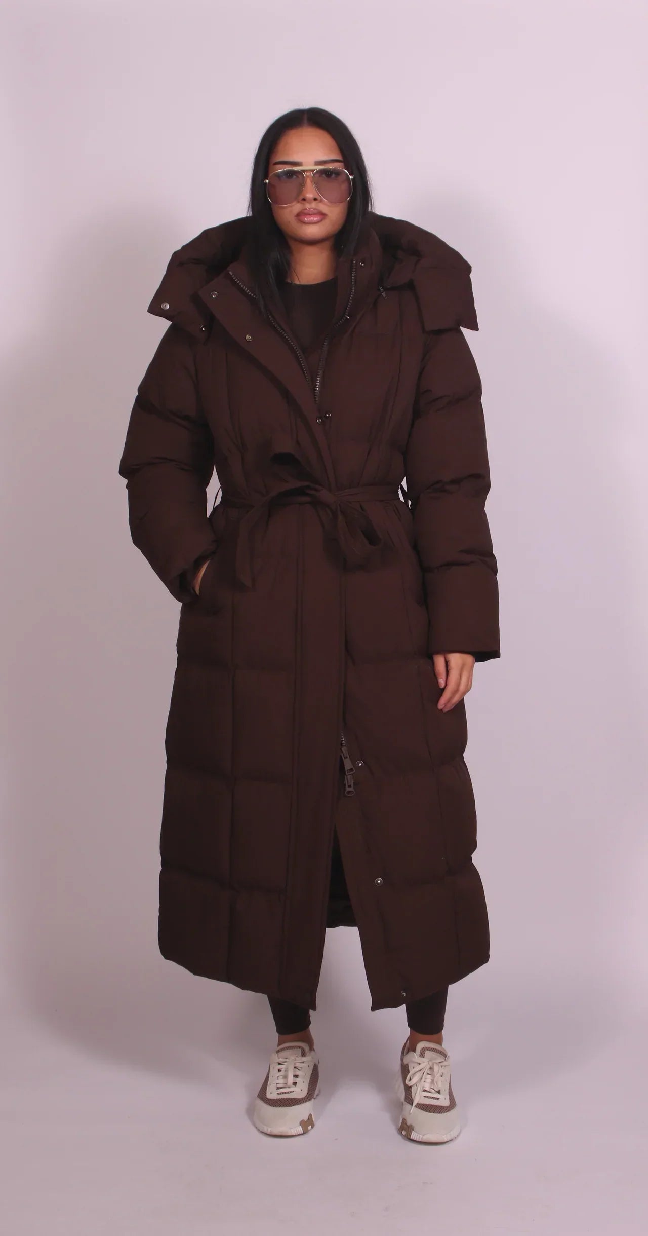 Carmen | Long Belted Puffer Coat