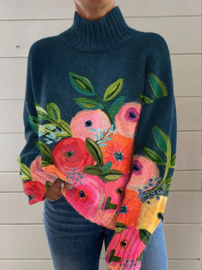 Flora | Artful Cosy Turtleneck