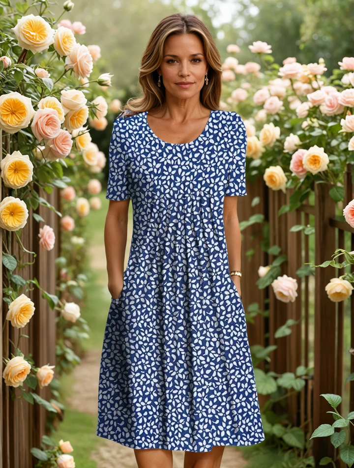 A-Line Dress with Round Neck