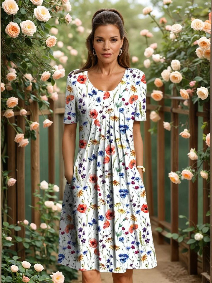 A-Line Dress with Round Neck