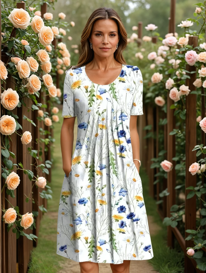 A-Line Dress with Round Neck