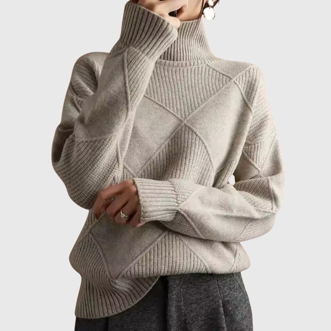 Brittany | Cosy Geometric Turtleneck