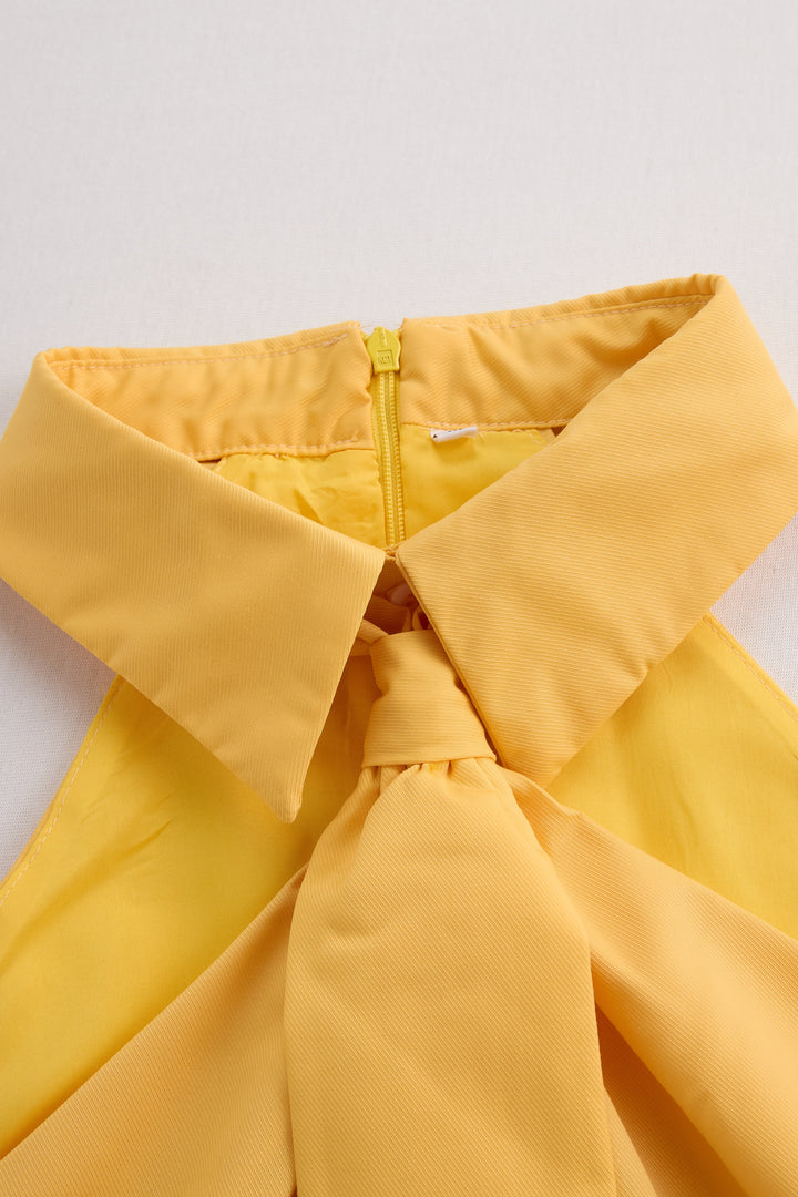 Blouse with Halter Neckline