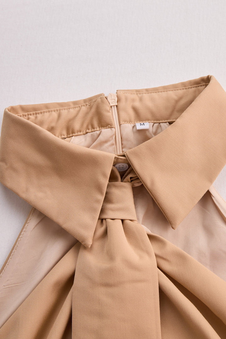 Blouse with Halter Neckline
