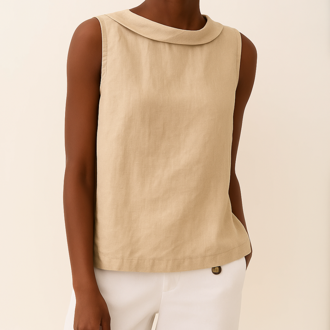Blouse with High Neckline