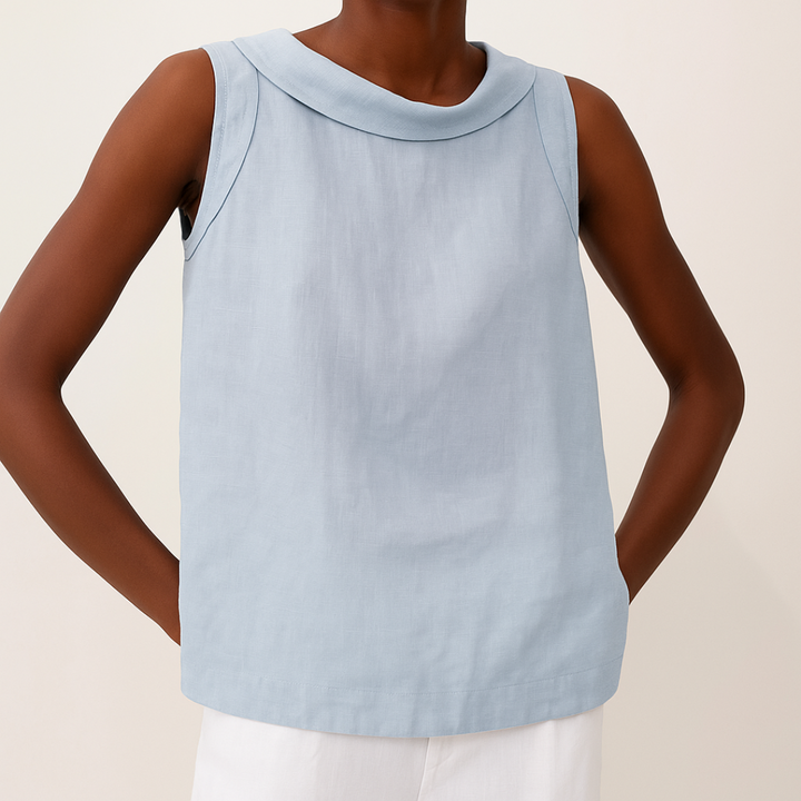 Blouse with High Neckline