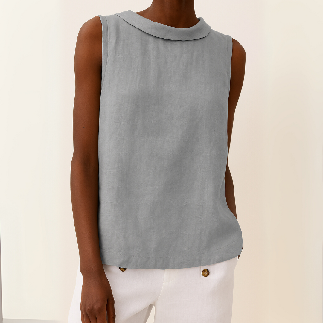 Blouse with High Neckline
