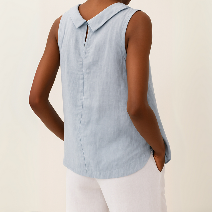 Blouse with High Neckline