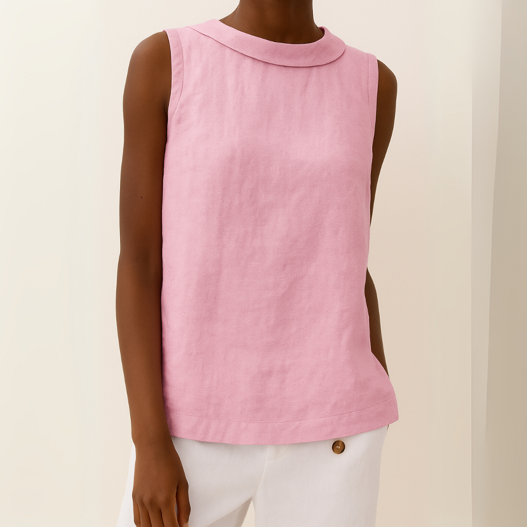 Blouse with High Neckline