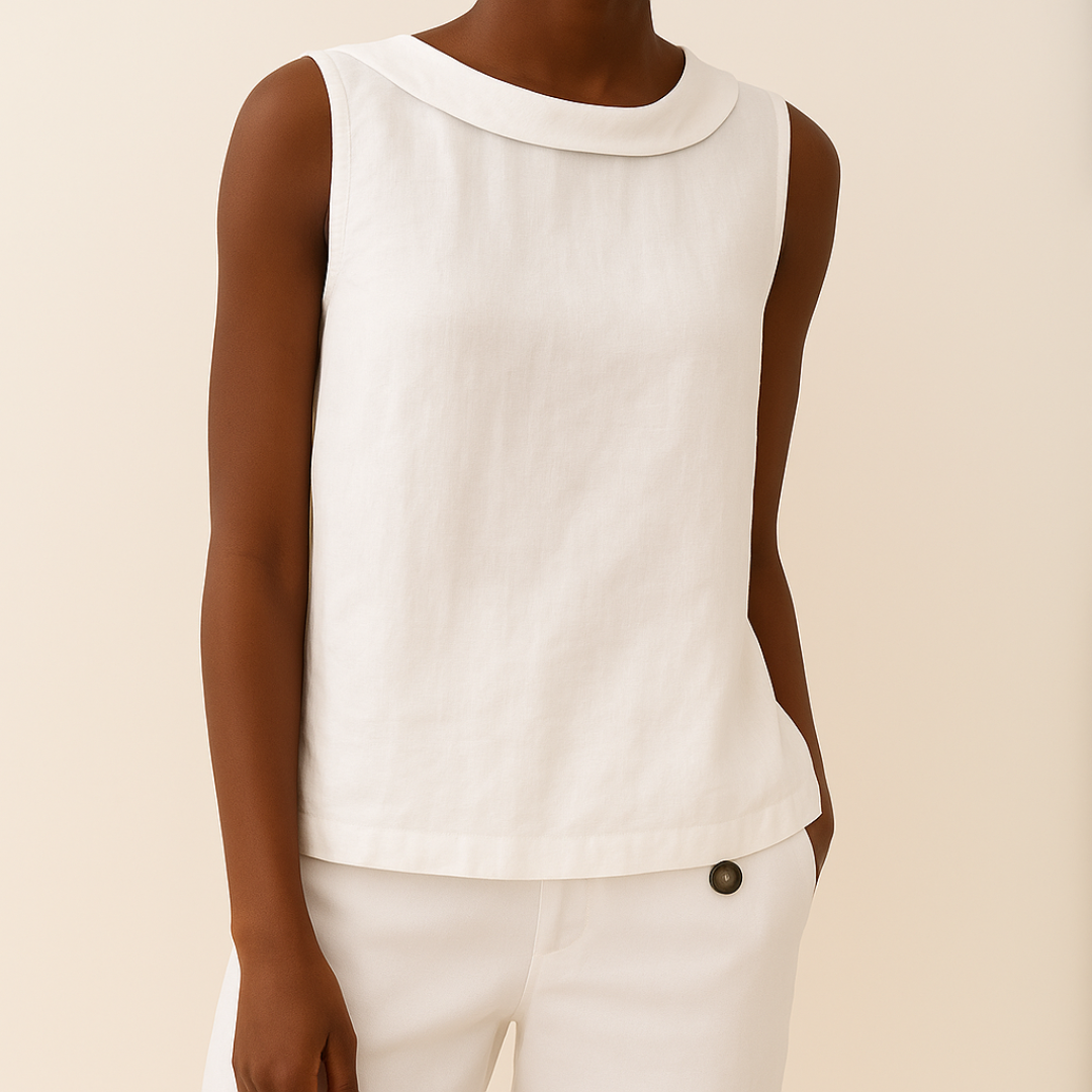 Blouse with High Neckline