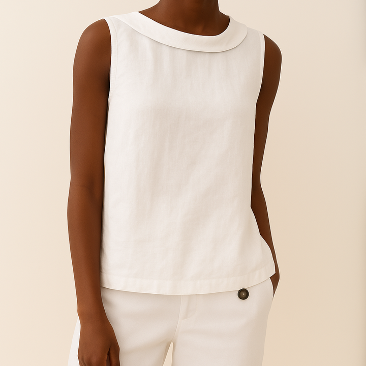 Blouse with High Neckline