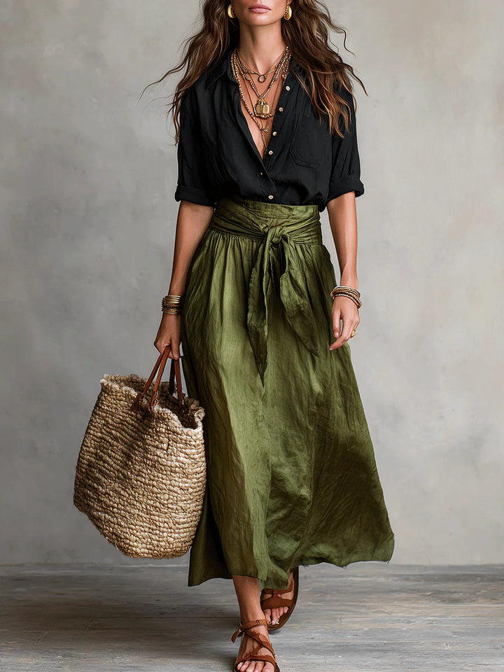 Button-Front Two-Piece Set