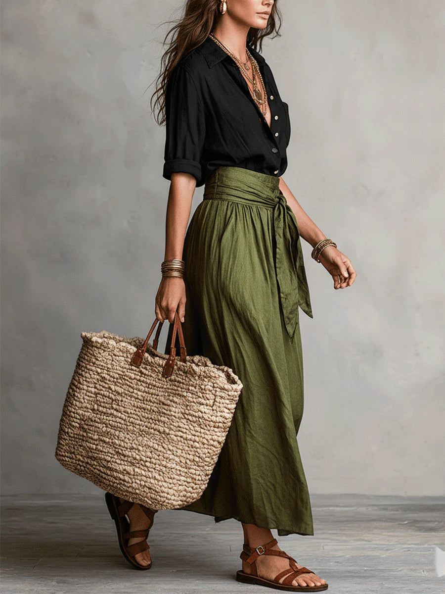 Button-Front Two-Piece Set