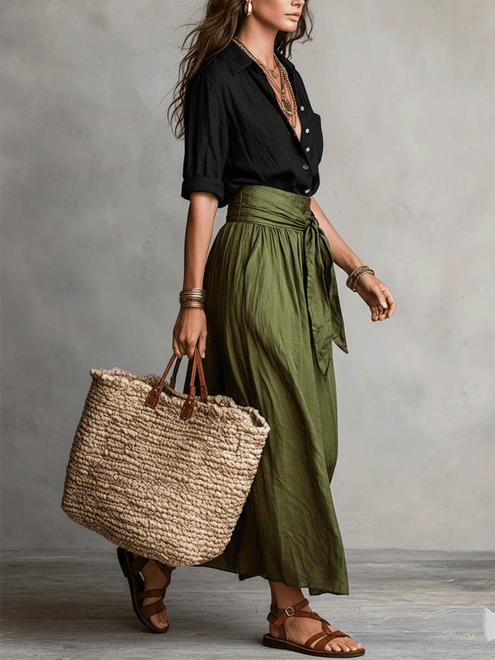 Button-Front Two-Piece Set