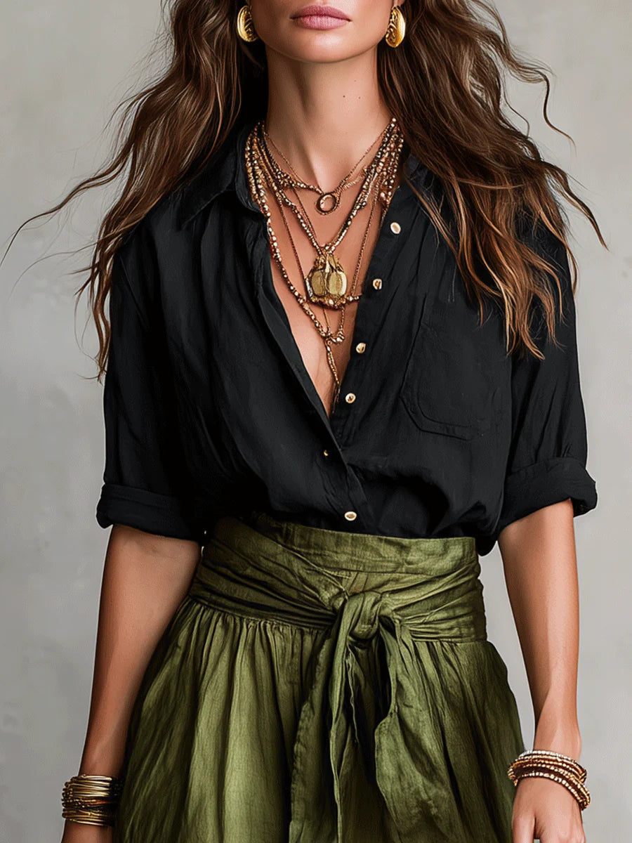 Button-Front Two-Piece Set