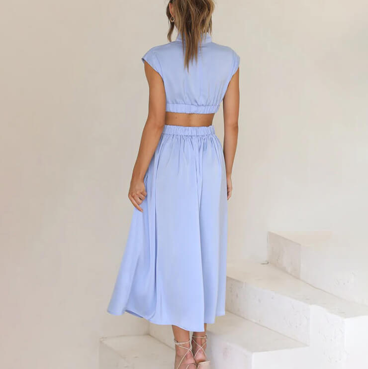 Dress with Halter Neckline