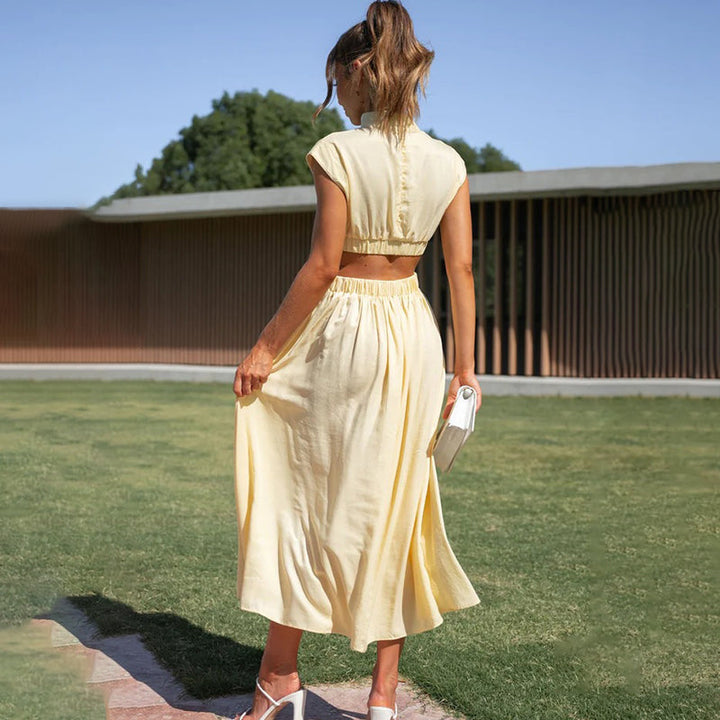 Dress with Halter Neckline