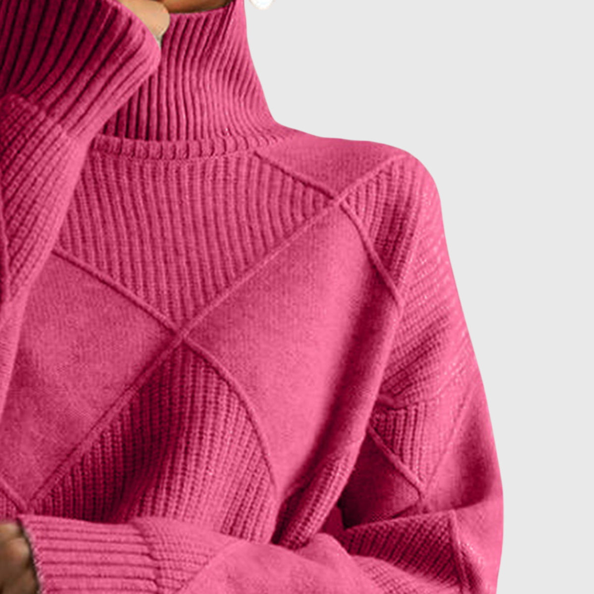Brittany | Cosy Geometric Turtleneck