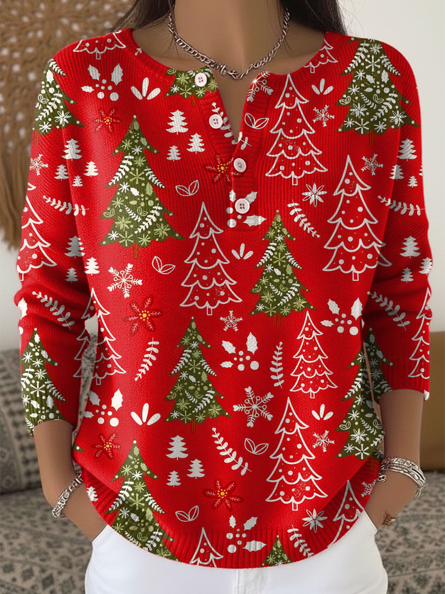 Sofie | Christmas Sweater with Decorative Buttons